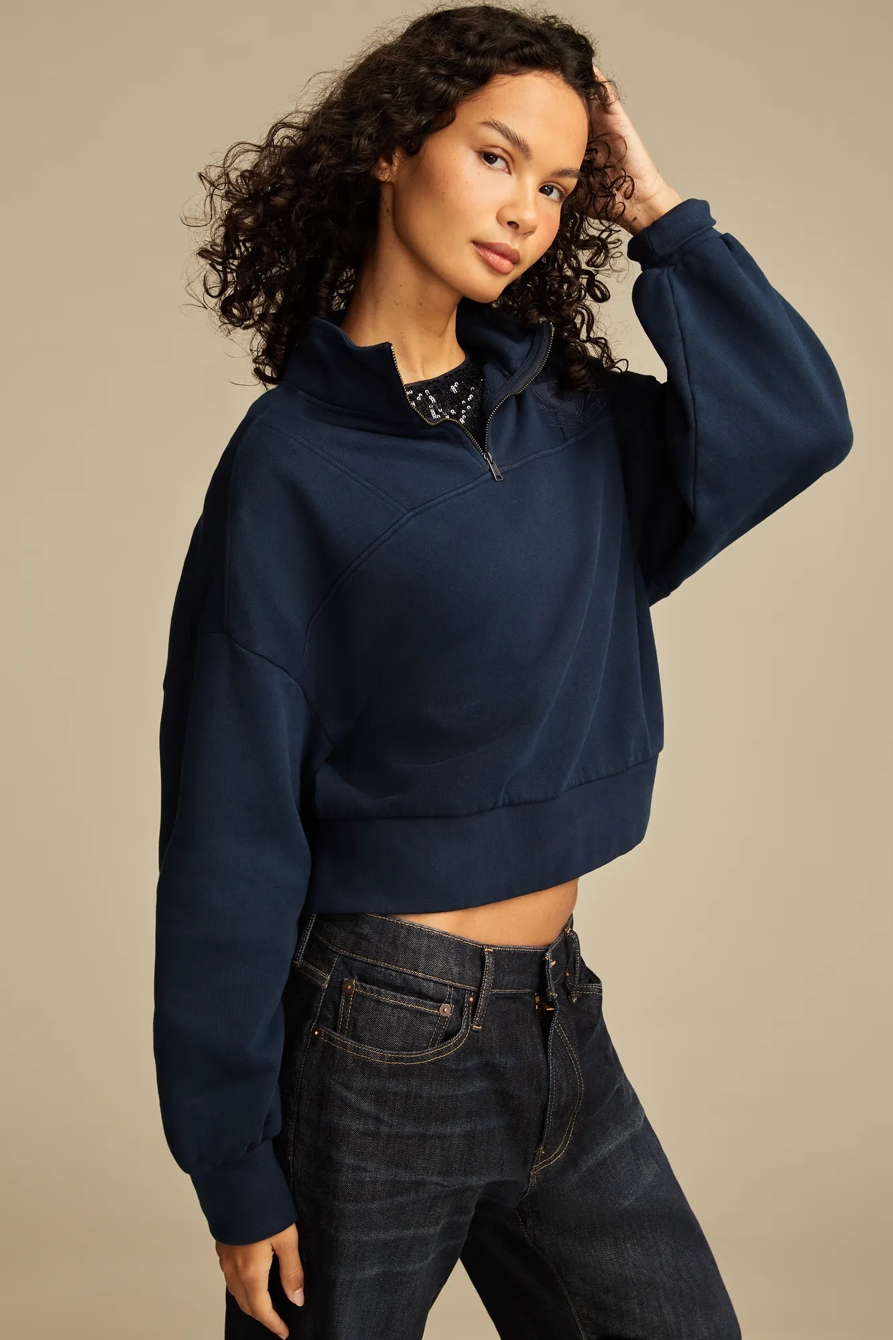 HALF ZIP LUCKY FLEECE SWEATSHIRT, image 3