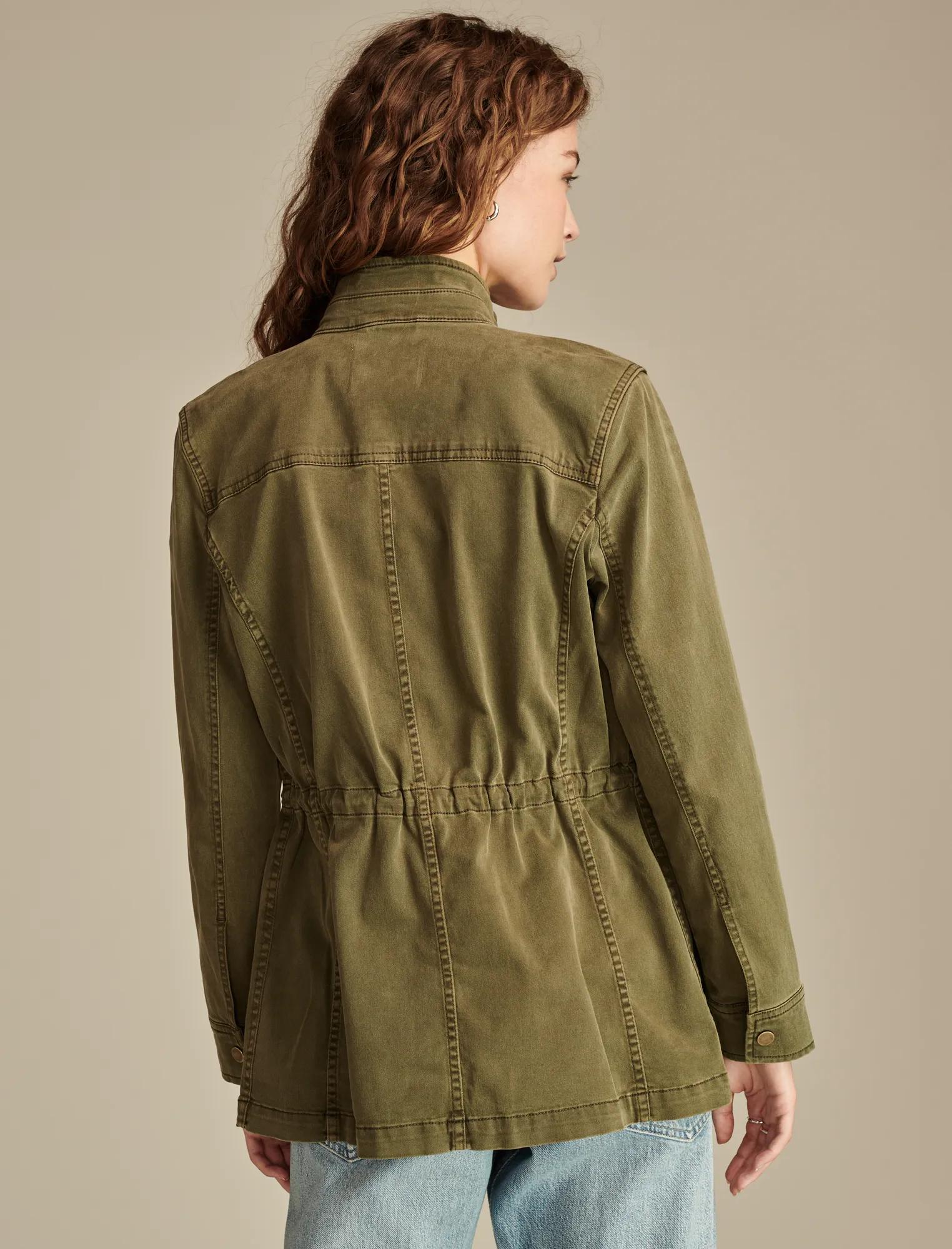 Lucky Brand Camicia Utility Crop Donna - Cotone Popeline Con Vita Regolabile