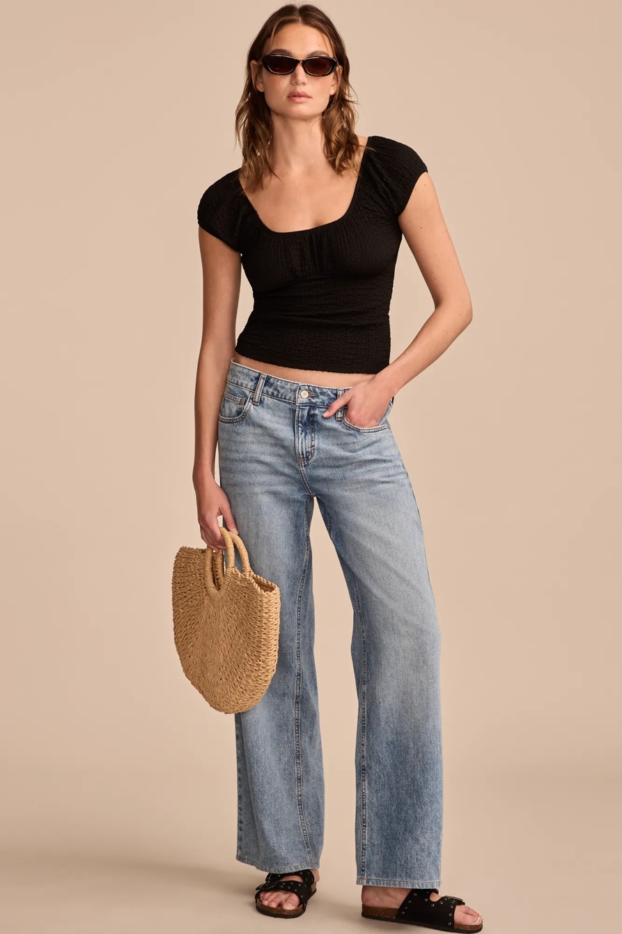 TEXTURED SCOOP NECK TOP, image 5