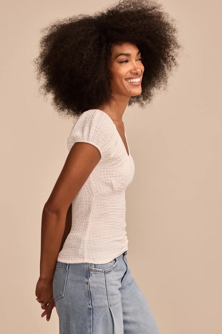 TEXTURED SCOOP NECK TOP, image 4