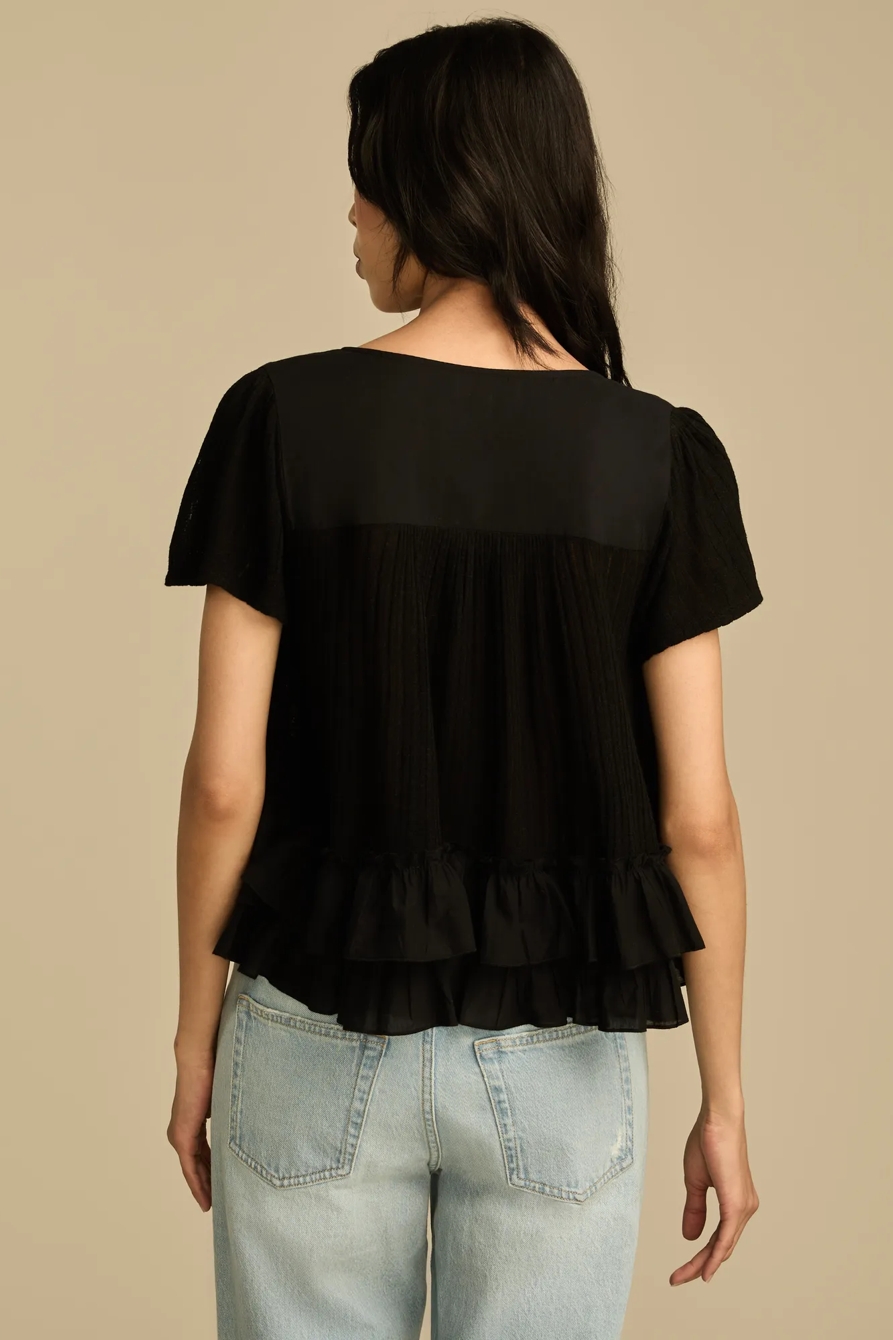 SMOCKED LACE TEE, image 5