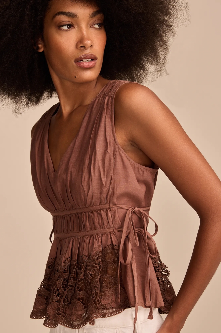 LACE RUCHED TANK TOP, image 2