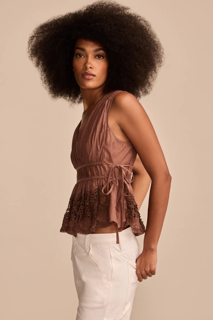 LACE RUCHED TANK TOP, image 3