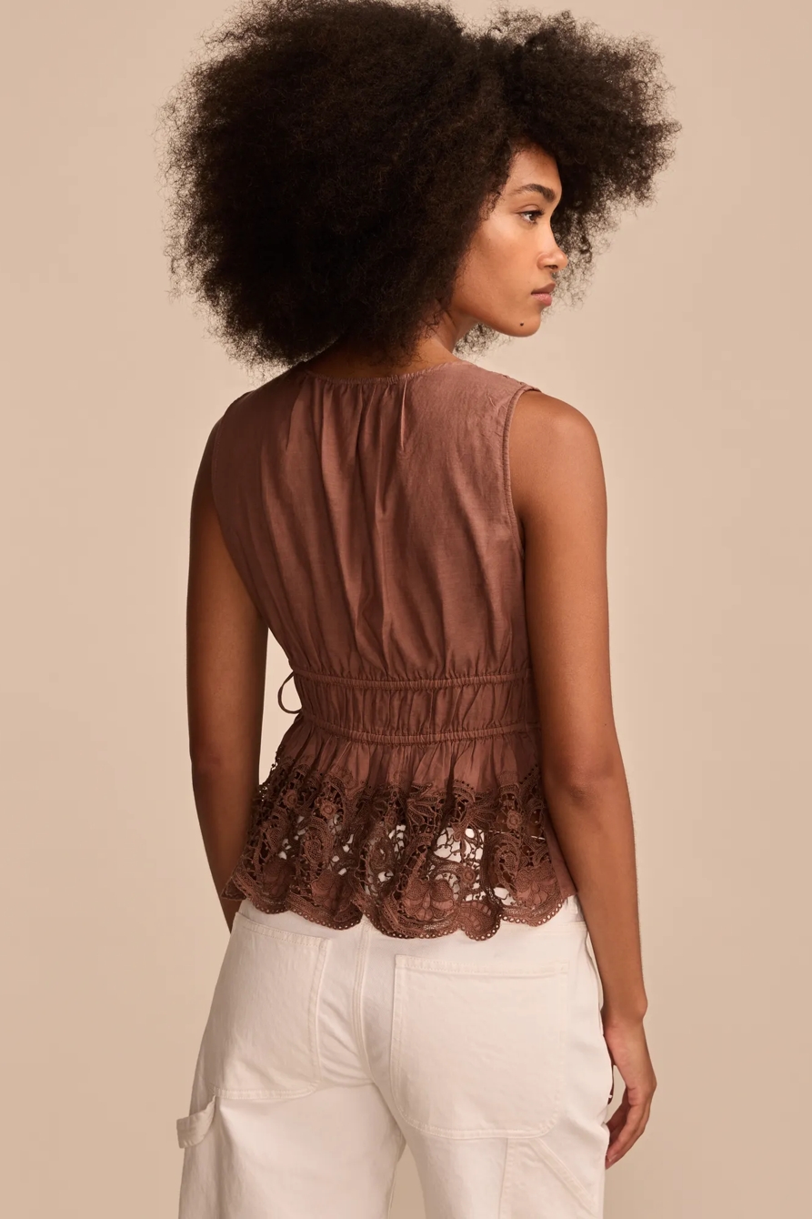 LACE RUCHED TANK TOP, image 4