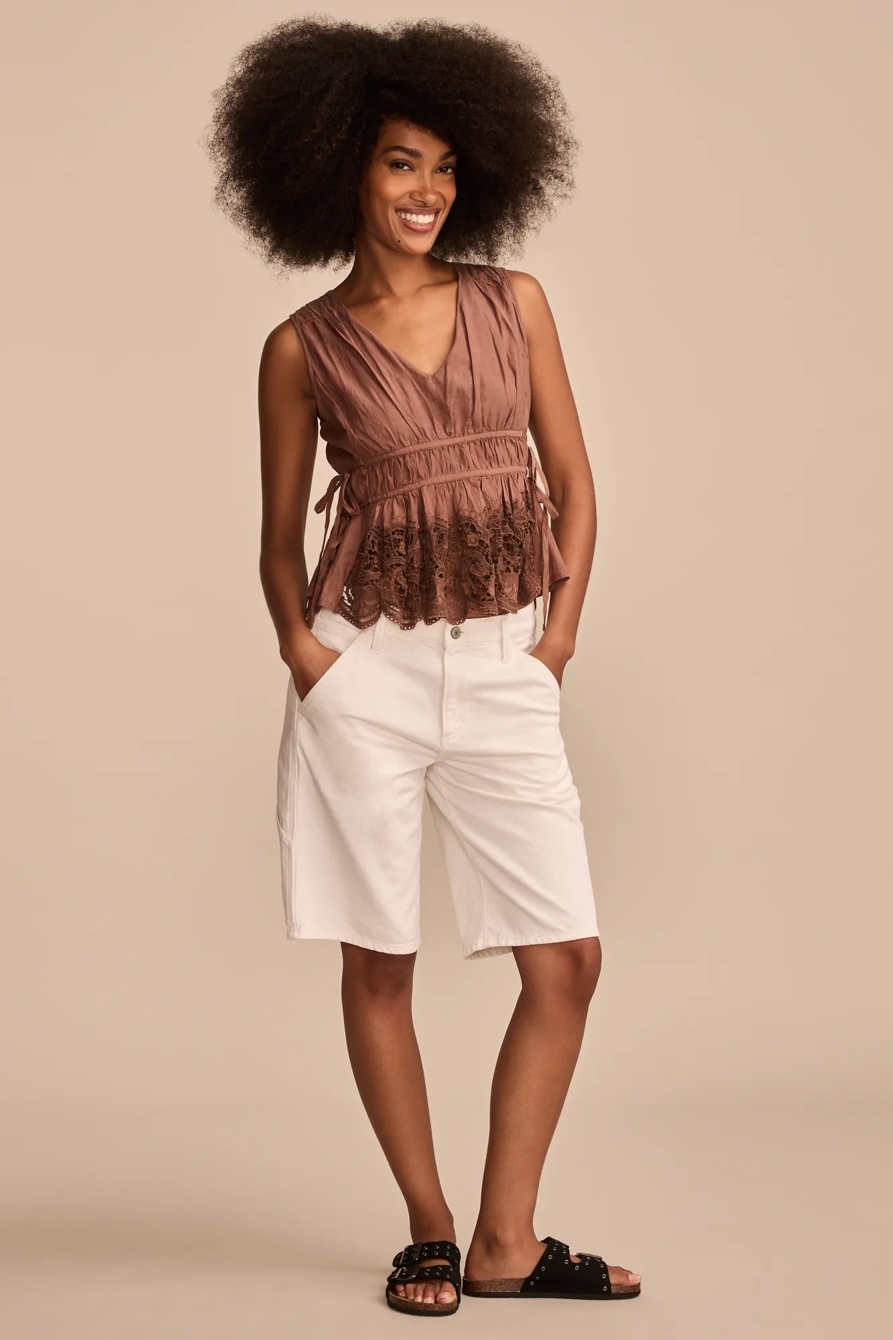 LACE RUCHED TANK TOP, image 5