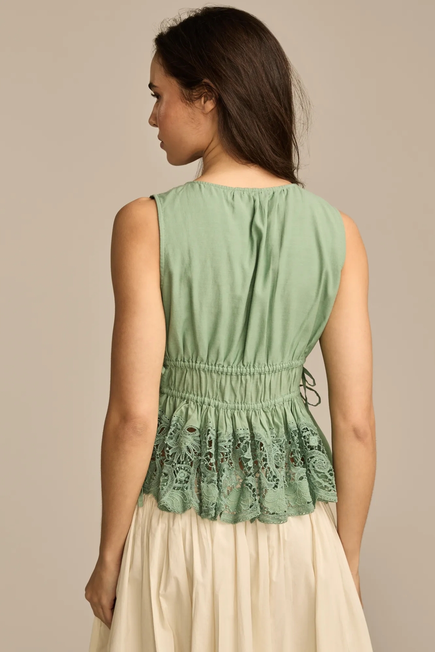 LACE RUCHED TANK TOP, image 5