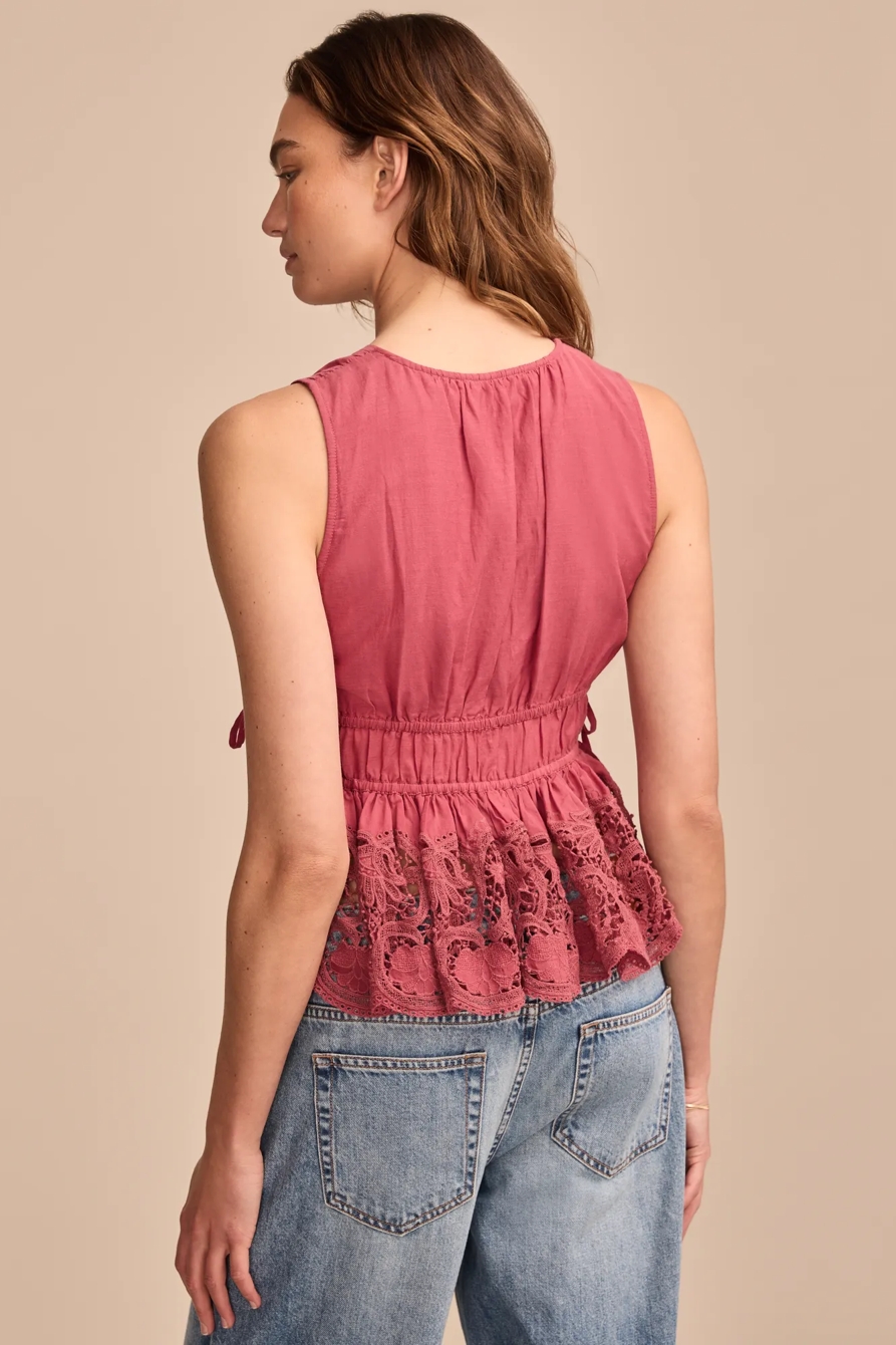 LACE RUCHED TANK TOP, image 6
