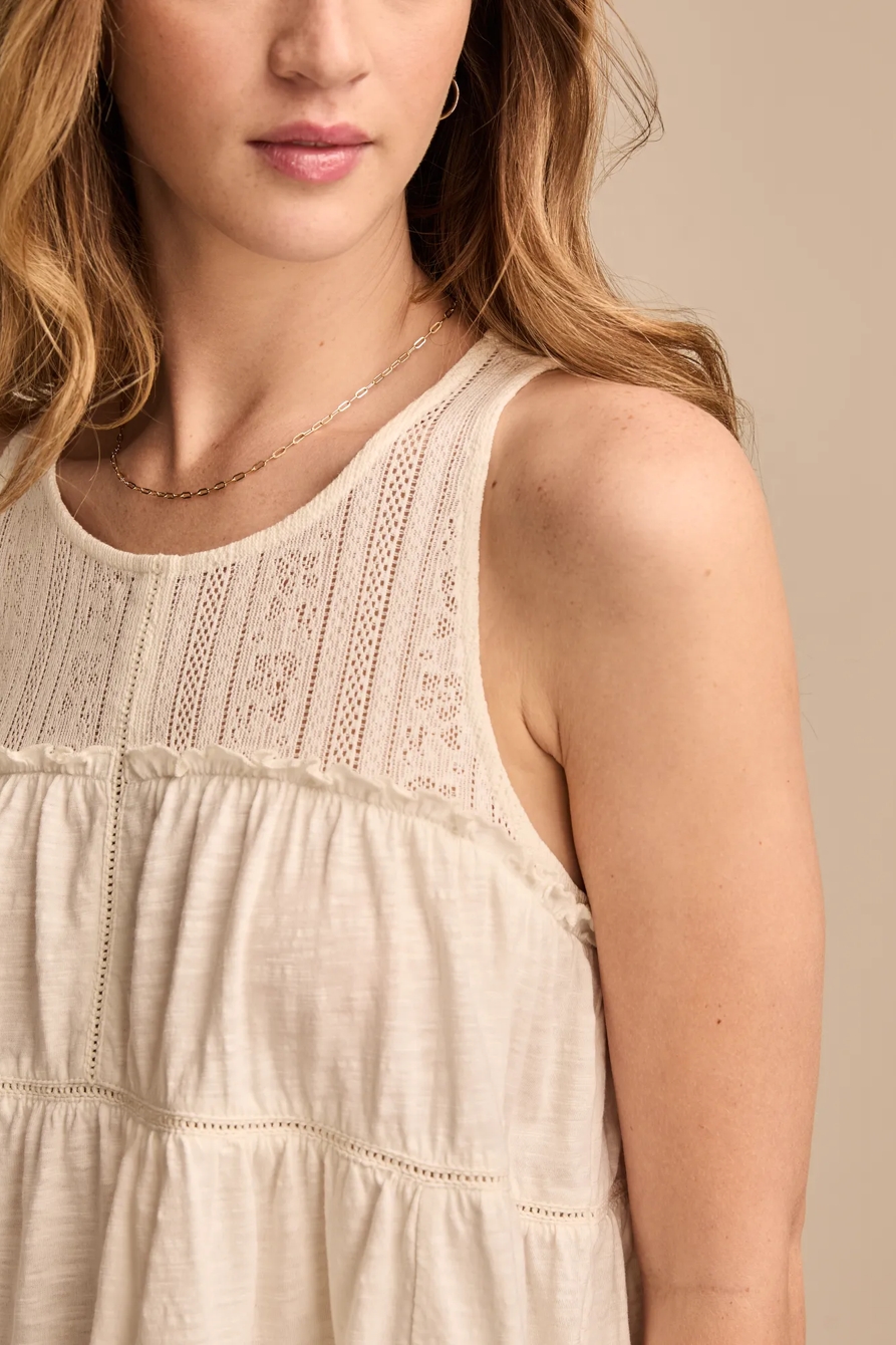 LACE RUFFLE HIGH NECK TIERED TUNIC, image 2