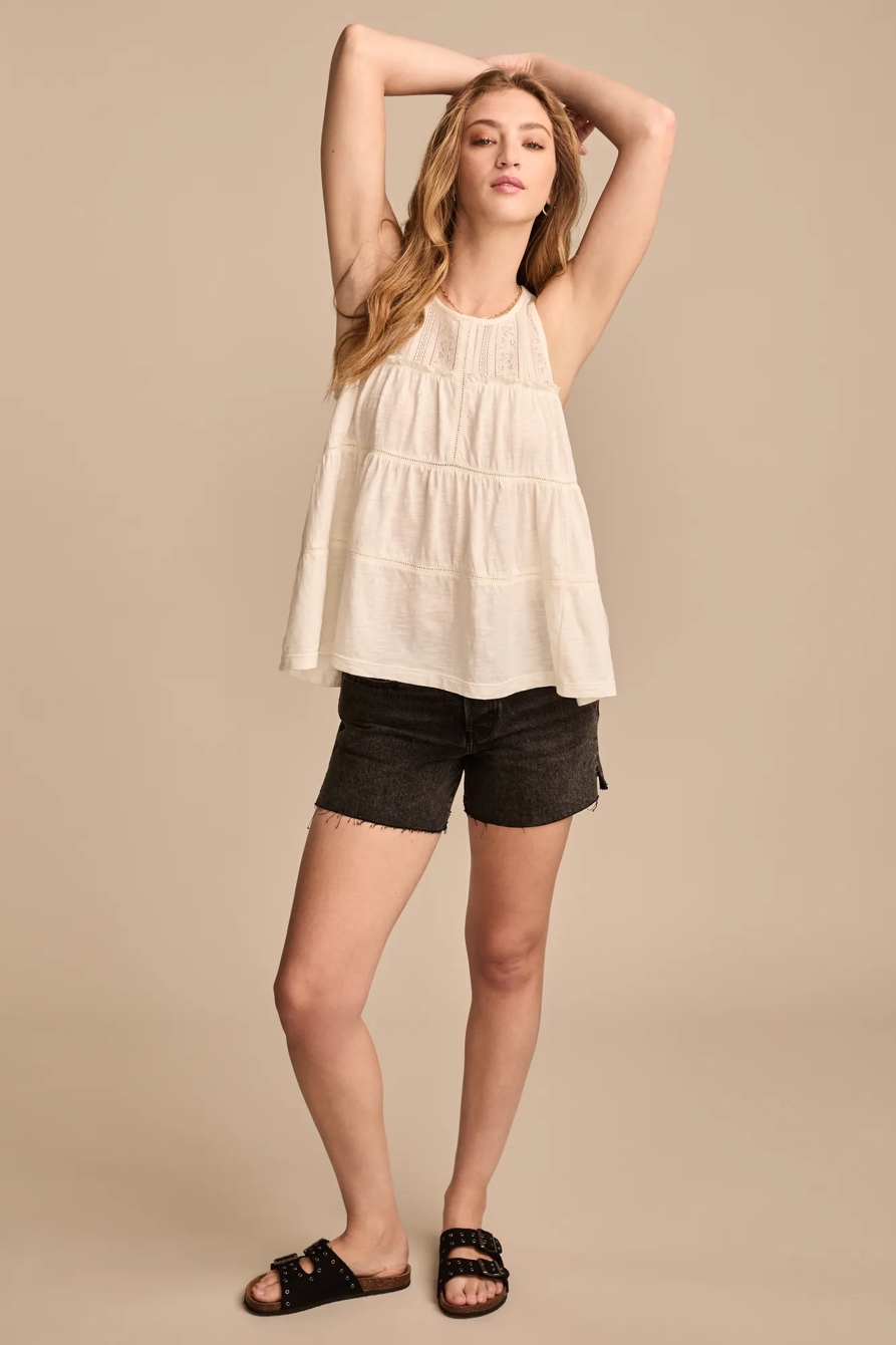 LACE RUFFLE HIGH NECK TIERED TUNIC, image 3