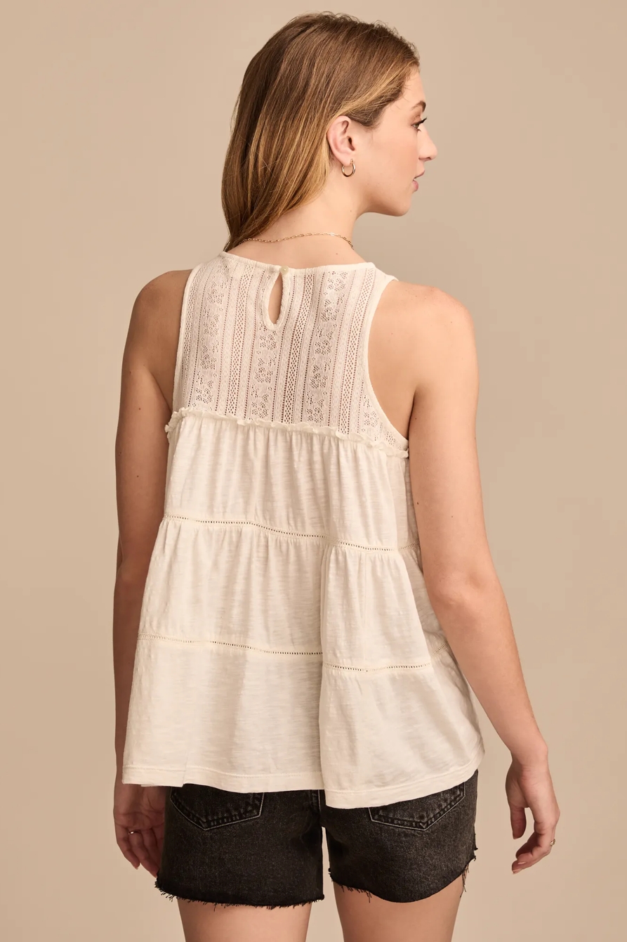 LACE RUFFLE HIGH NECK TIERED TUNIC, image 5