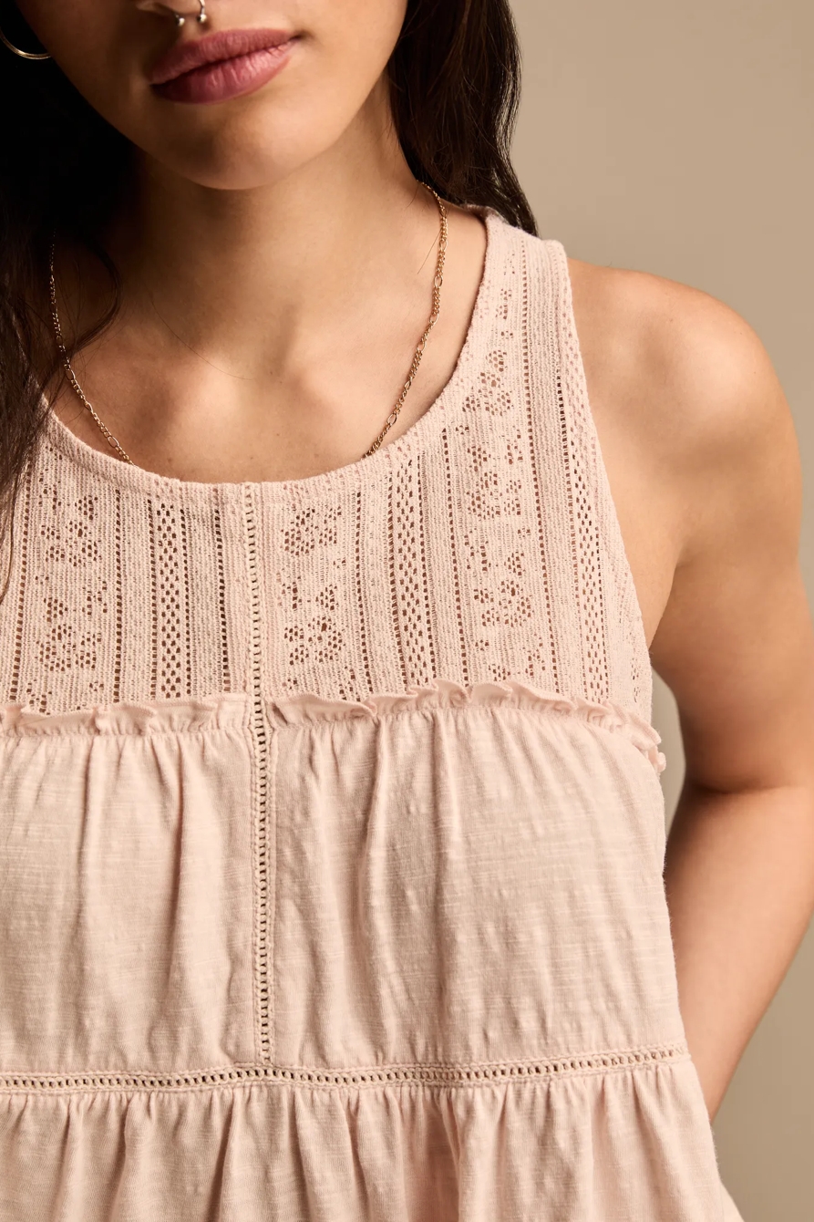LACE RUFFLE HIGH NECK TIERED TUNIC, image 2