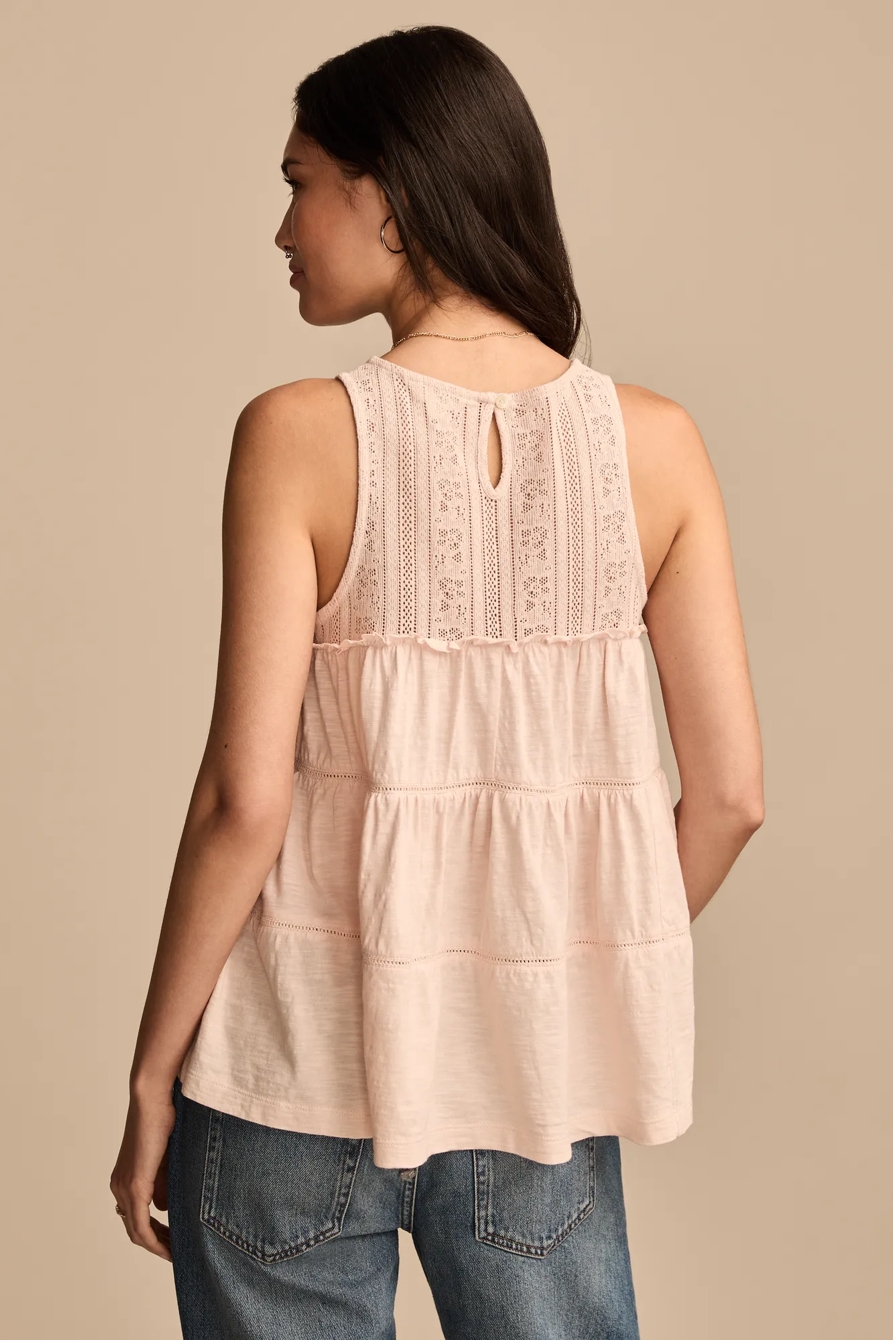 LACE RUFFLE HIGH NECK TIERED TUNIC, image 4