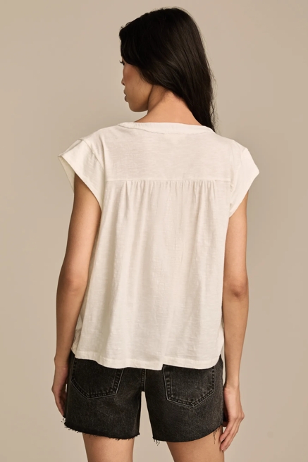 LACE TRIMMED HENLEY TEE, image 4