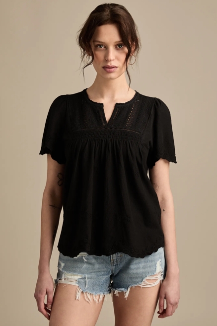 VERTICAL TRIMMED SHORT SLEEVE TOP, image 1
