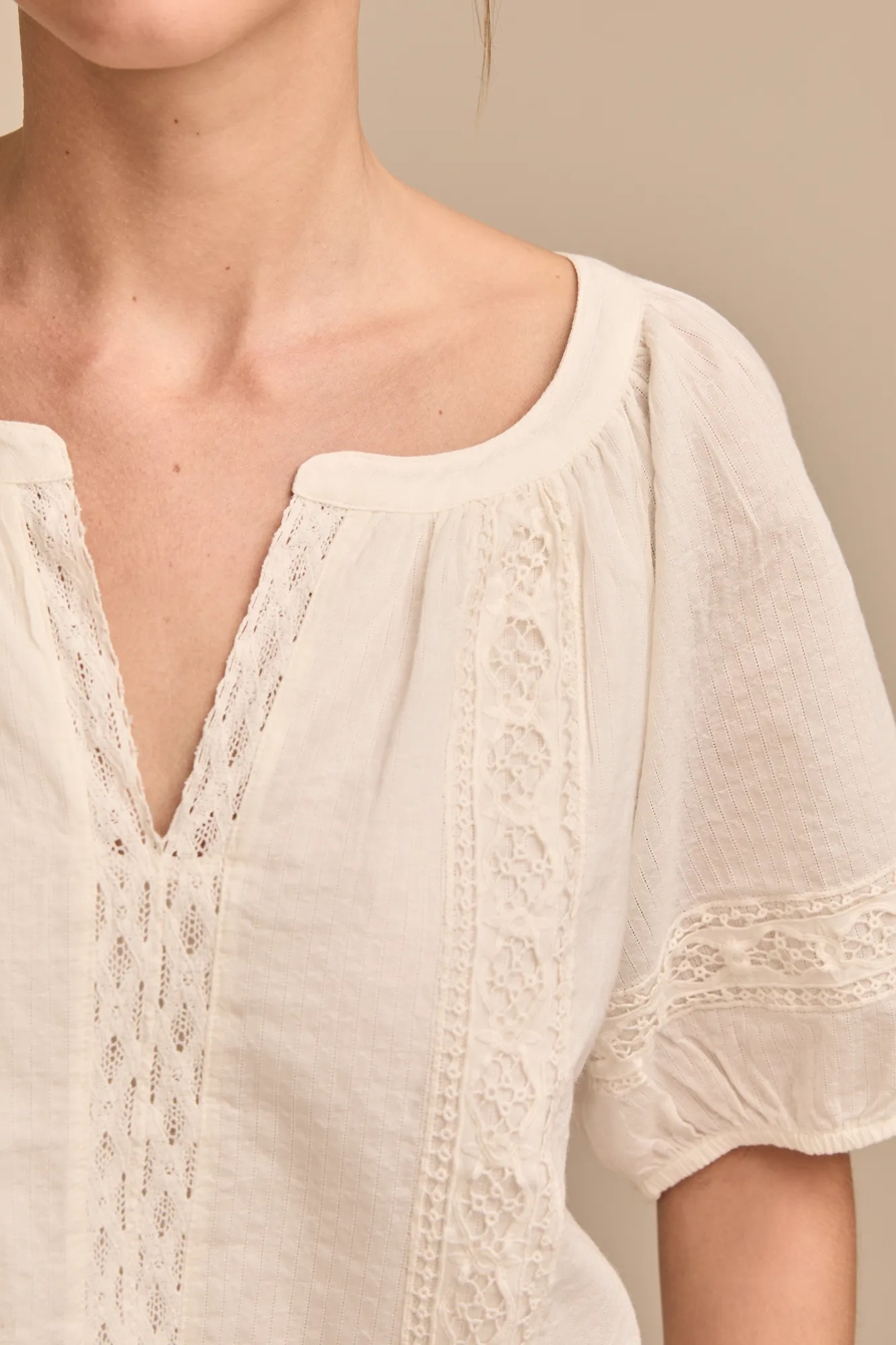 LACE INSET PEASANT BLOUSE, image 2