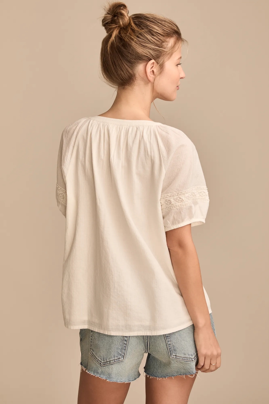 LACE INSET PEASANT BLOUSE, image 4