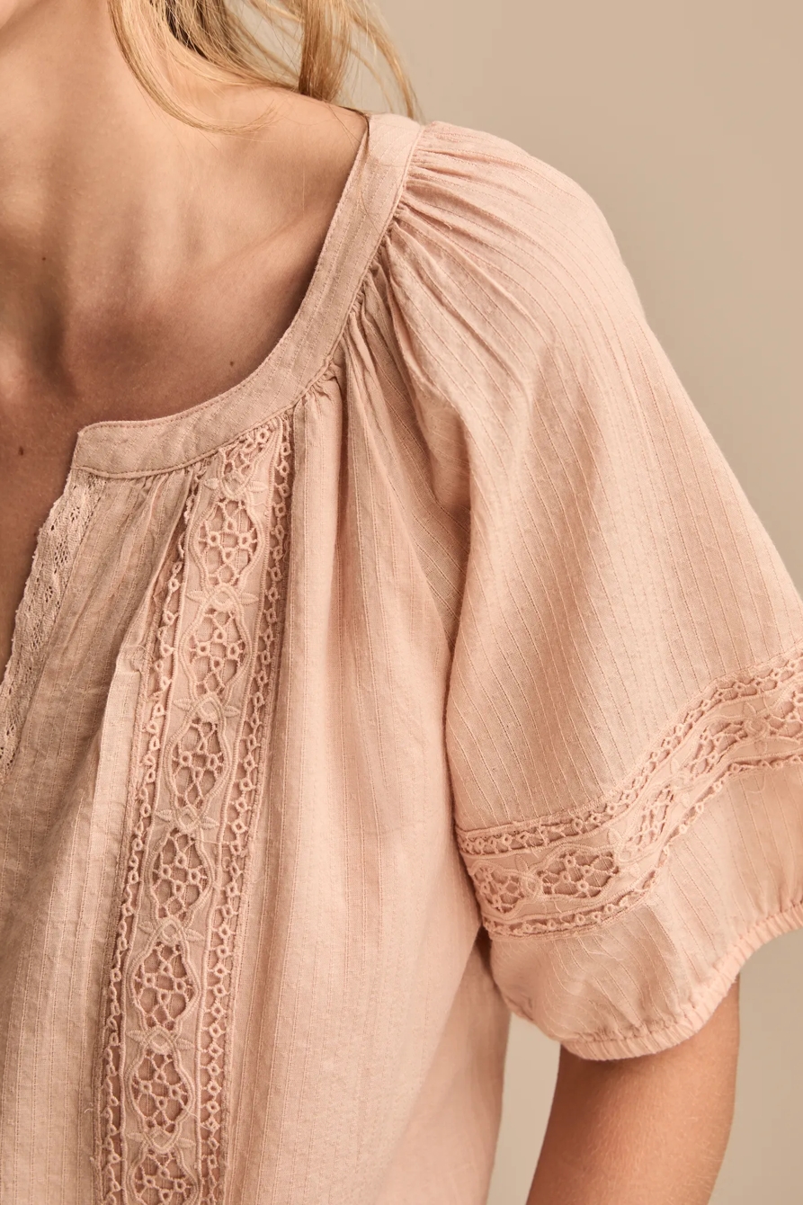 LACE INSET PEASANT BLOUSE, image 3