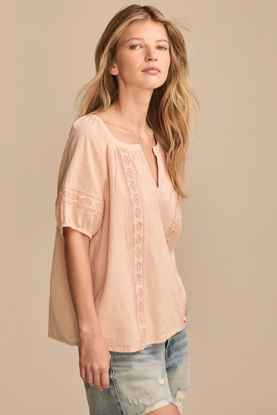 LACE INSET PEASANT BLOUSE, image 4