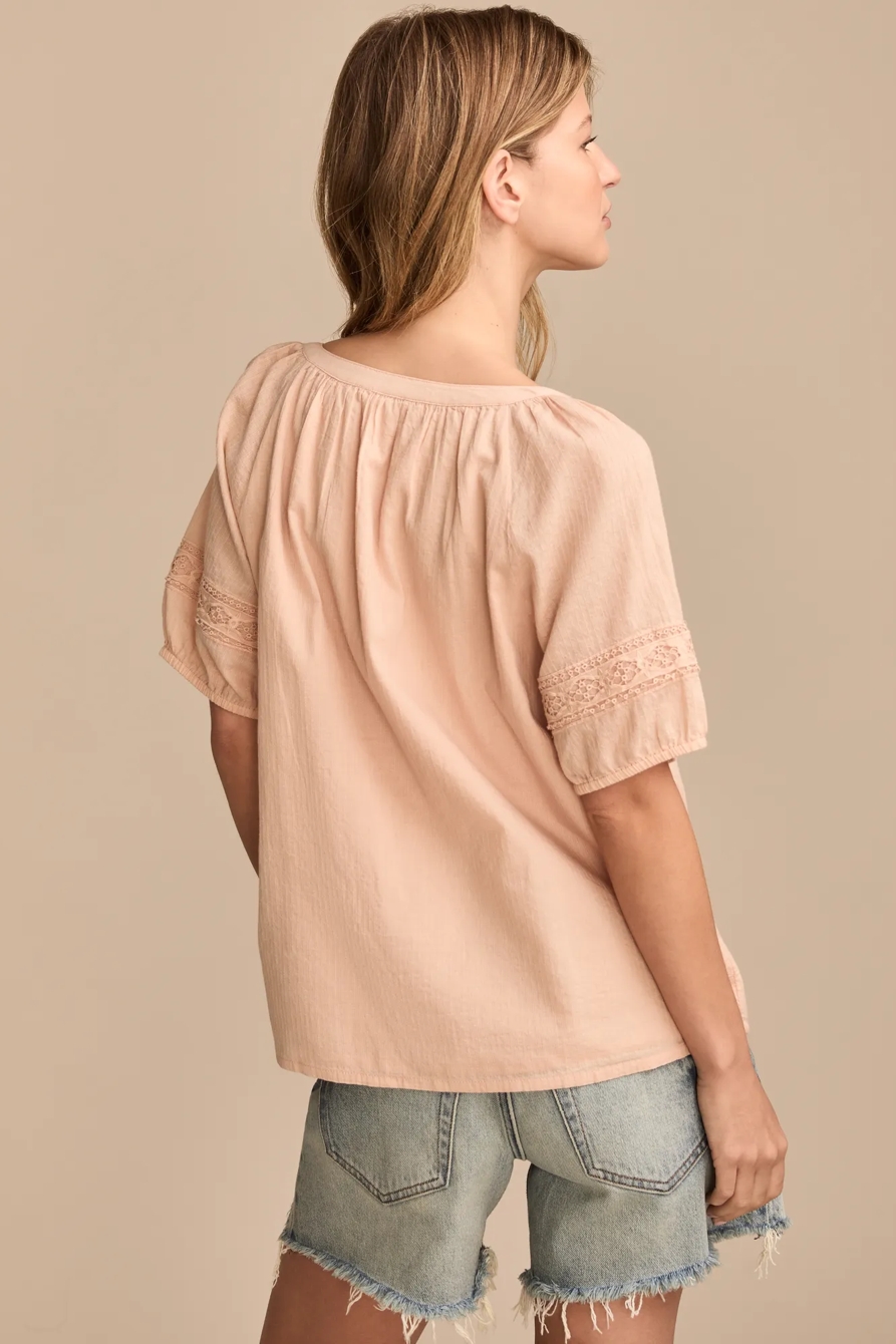 LACE INSET PEASANT BLOUSE, image 5