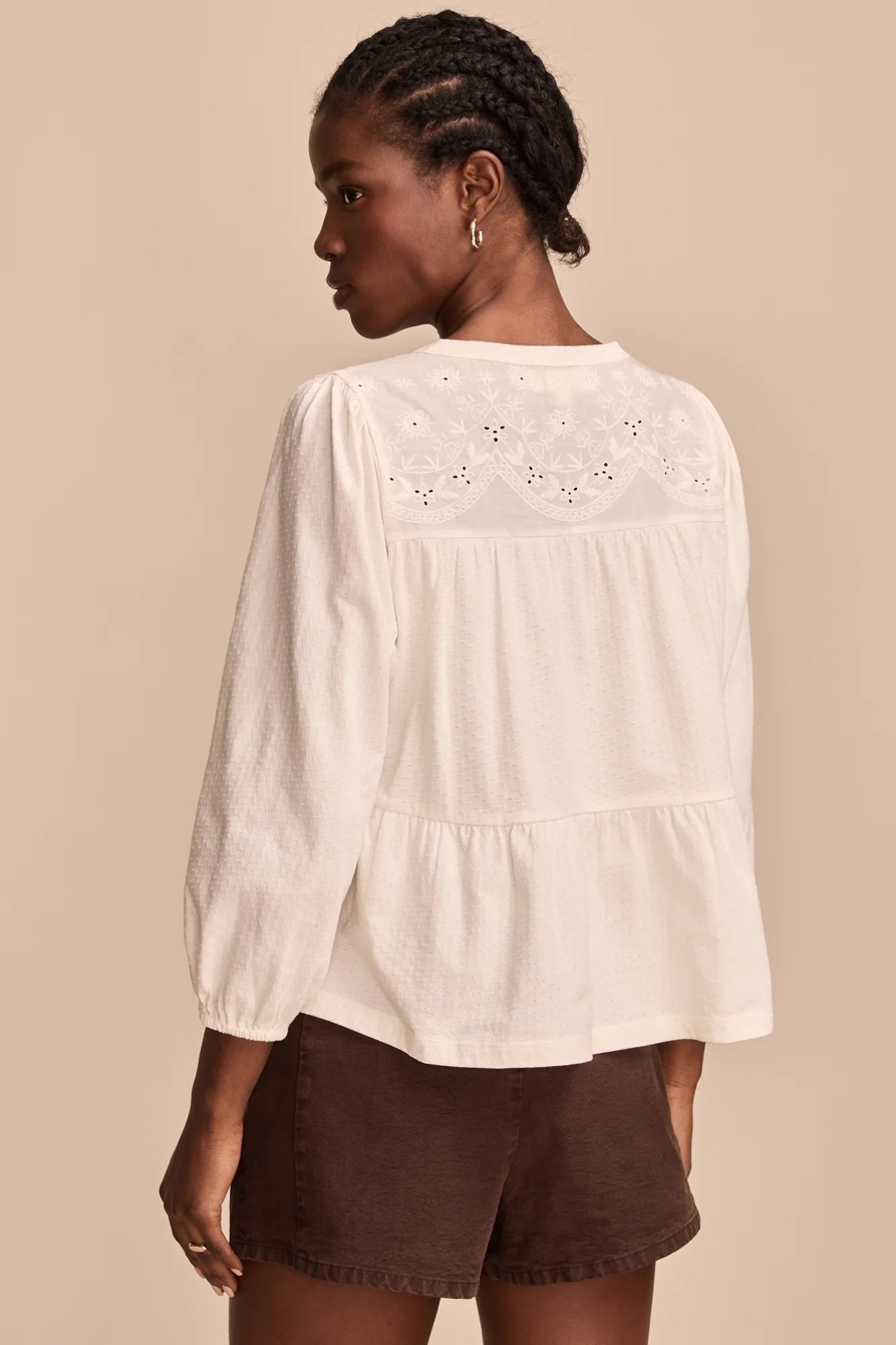 TIERED BABYDOLL TEXTURED TOP, image 3