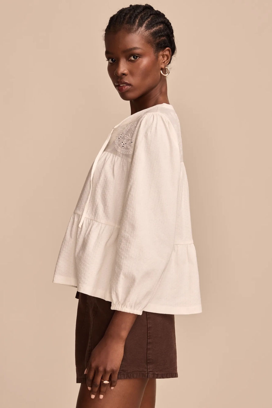 TIERED BABYDOLL TEXTURED TOP, image 4