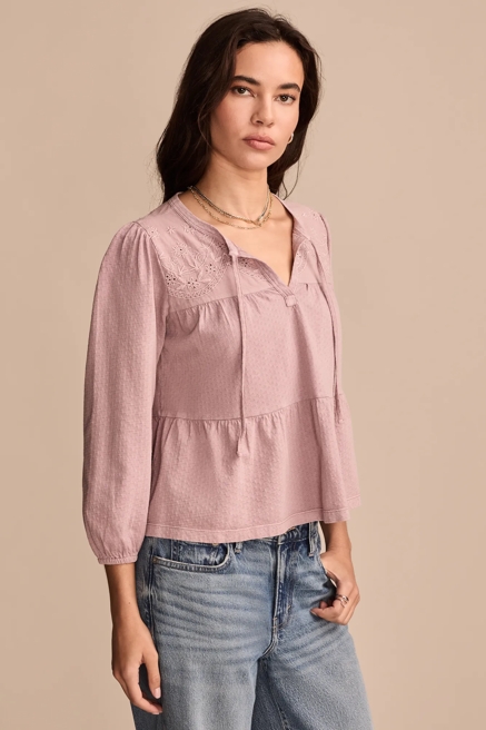 TIERED BABYDOLL TEXTURED TOP, image 4