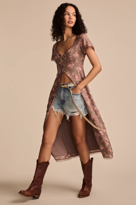 LACE TRIMMED SHORT SLEEVE MIDI DRESS, image 2