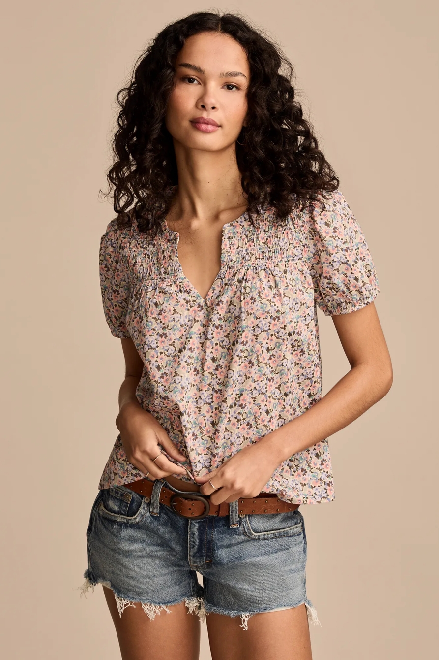 PRINTED PUFF SLEEVE TOP, image 2