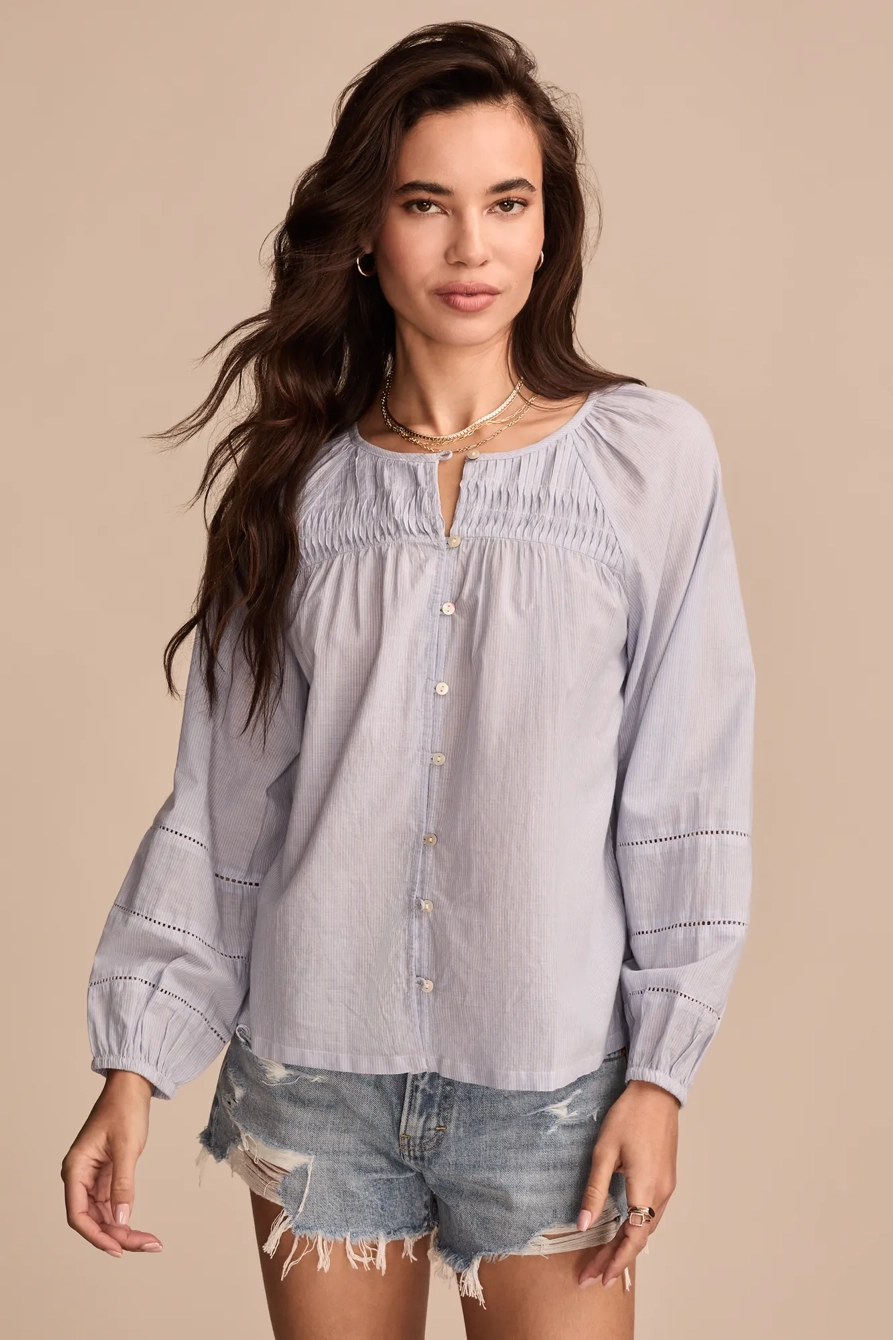 LONG SLEEVE PINTUCK PEASANT