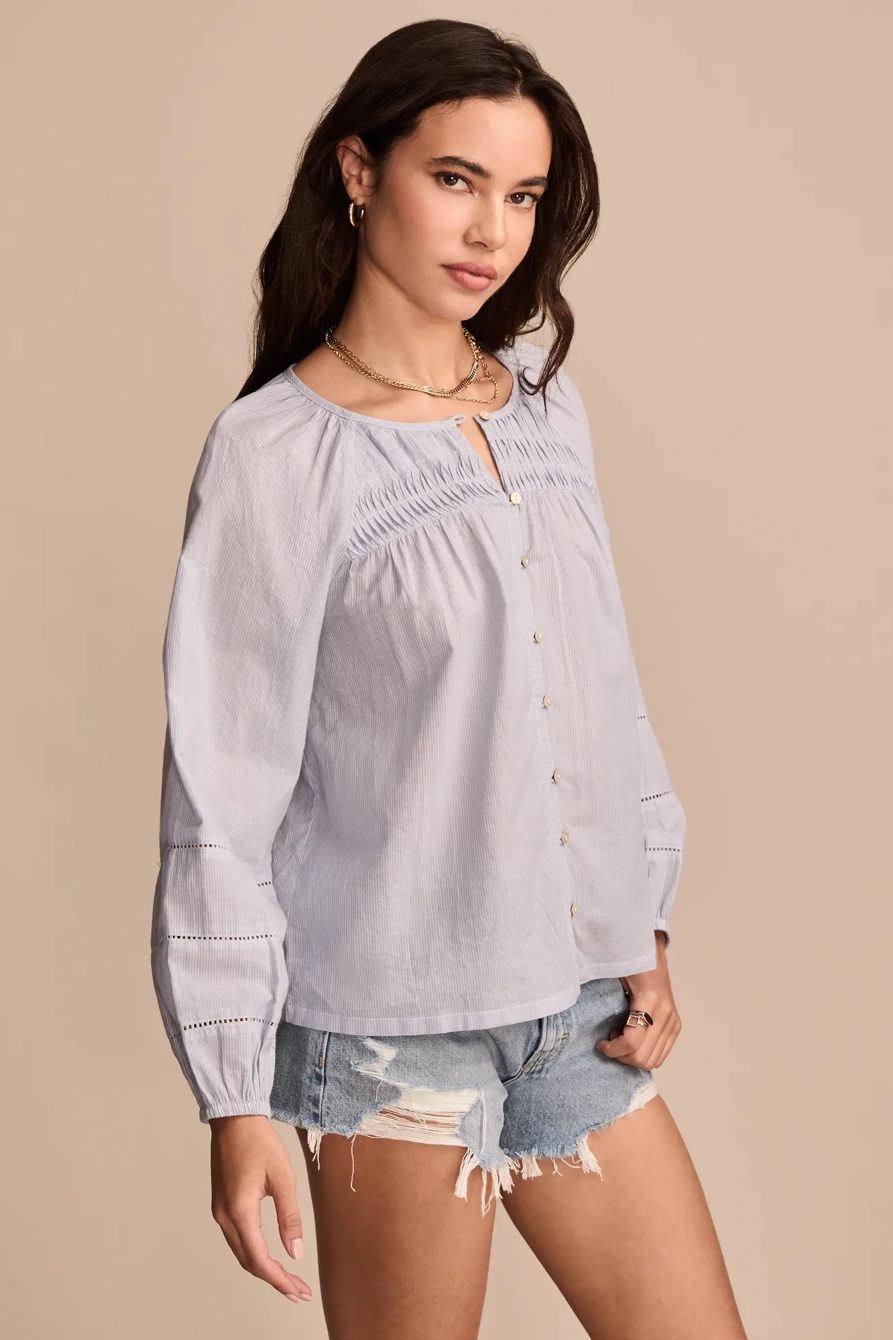 LONG SLEEVE PINTUCK PEASANT