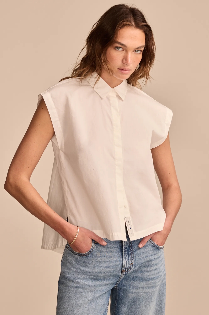 SLEEVELESS TUNIC BUTTON DOWN, image 5