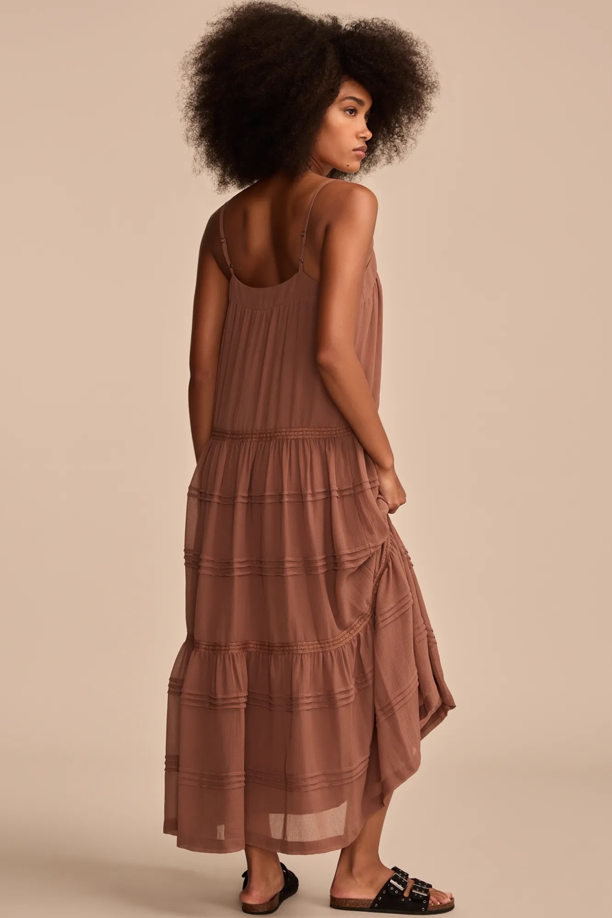 SLEEVELESS PINTUCK TIERED MAXI DRESS, image 5