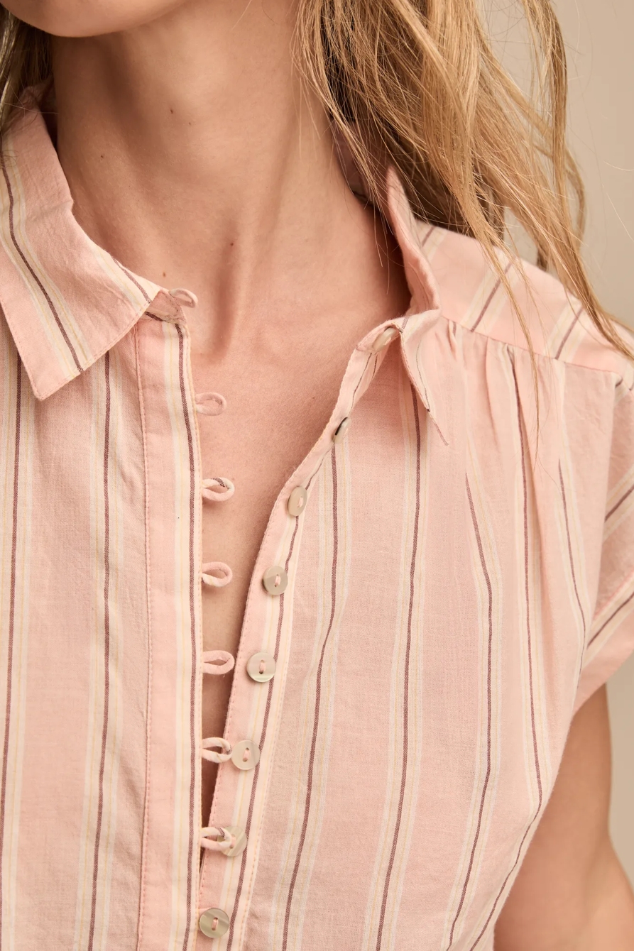 STRIPE SHORT SLEEVE POPOVER, image 2