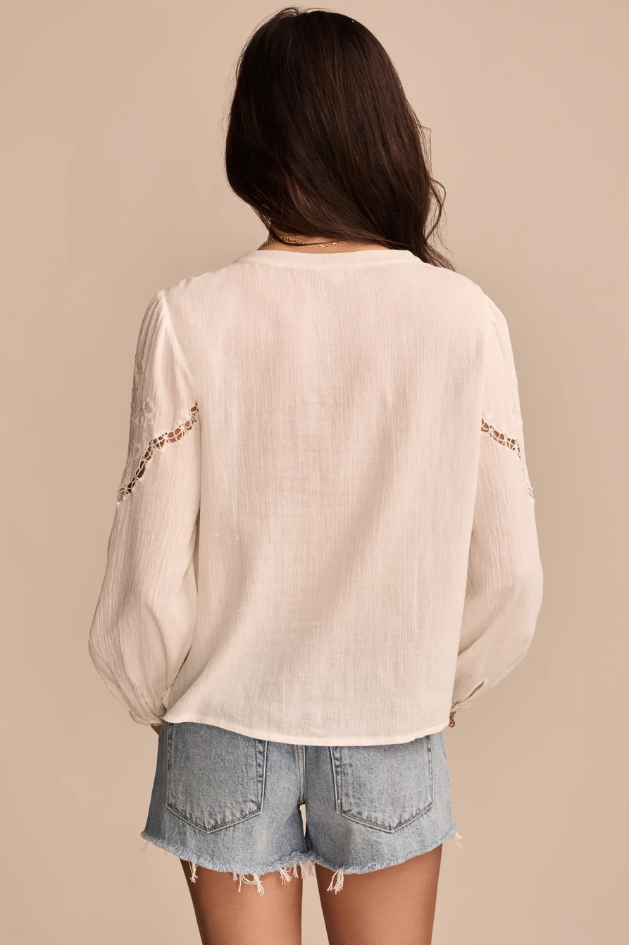 LACE MANDARIN COLLAR SHIRT, image 3