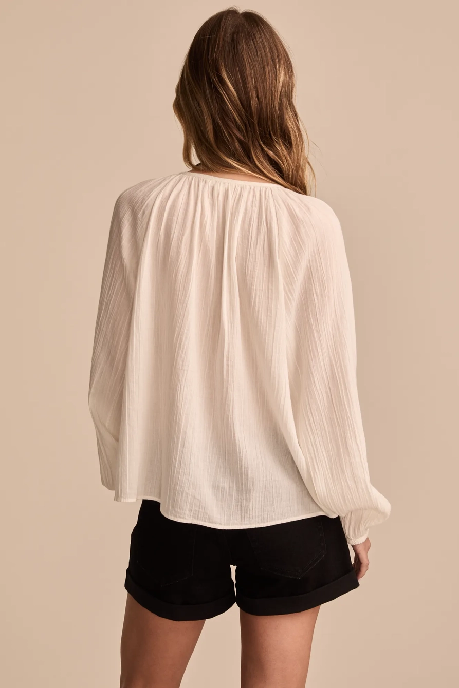 RUFFLE TUXEDO BLOUSE
