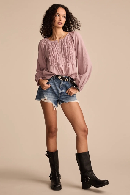 RUFFLE TUXEDO BLOUSE, image 2