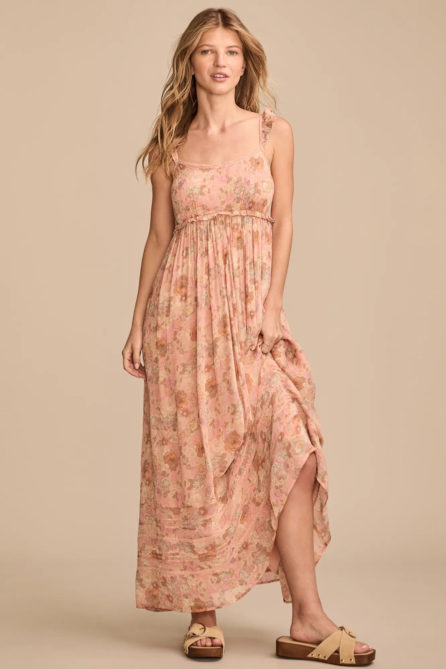 PRINTED RUFFLE SLEEVE MIDI DRESS, image 2