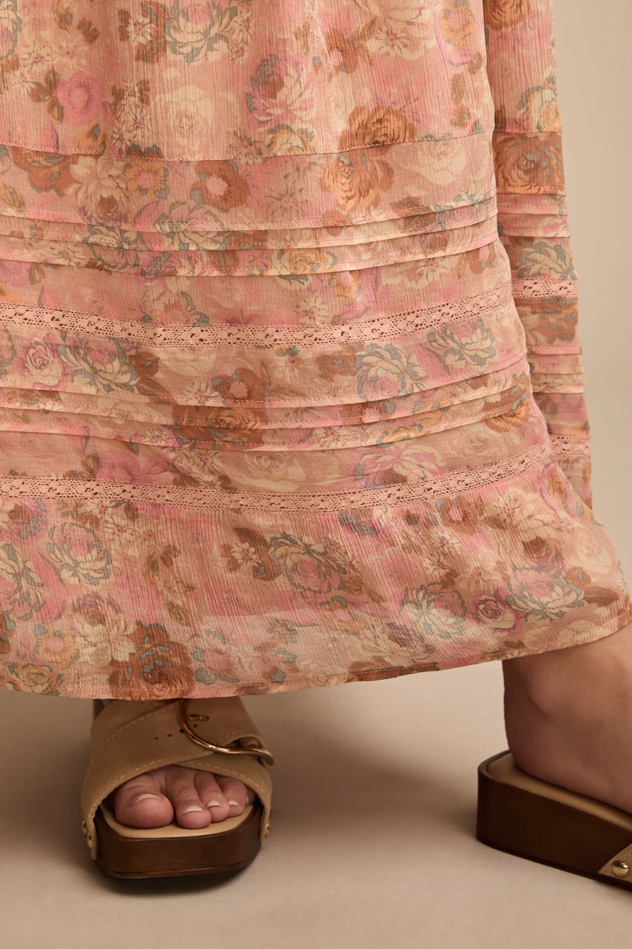 PRINTED RUFFLE SLEEVE MIDI DRESS, image 4