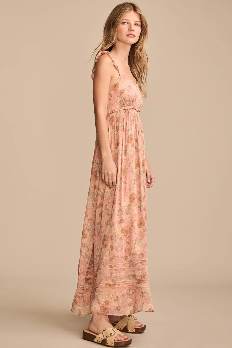 PRINTED RUFFLE SLEEVE MIDI DRESS, image 5
