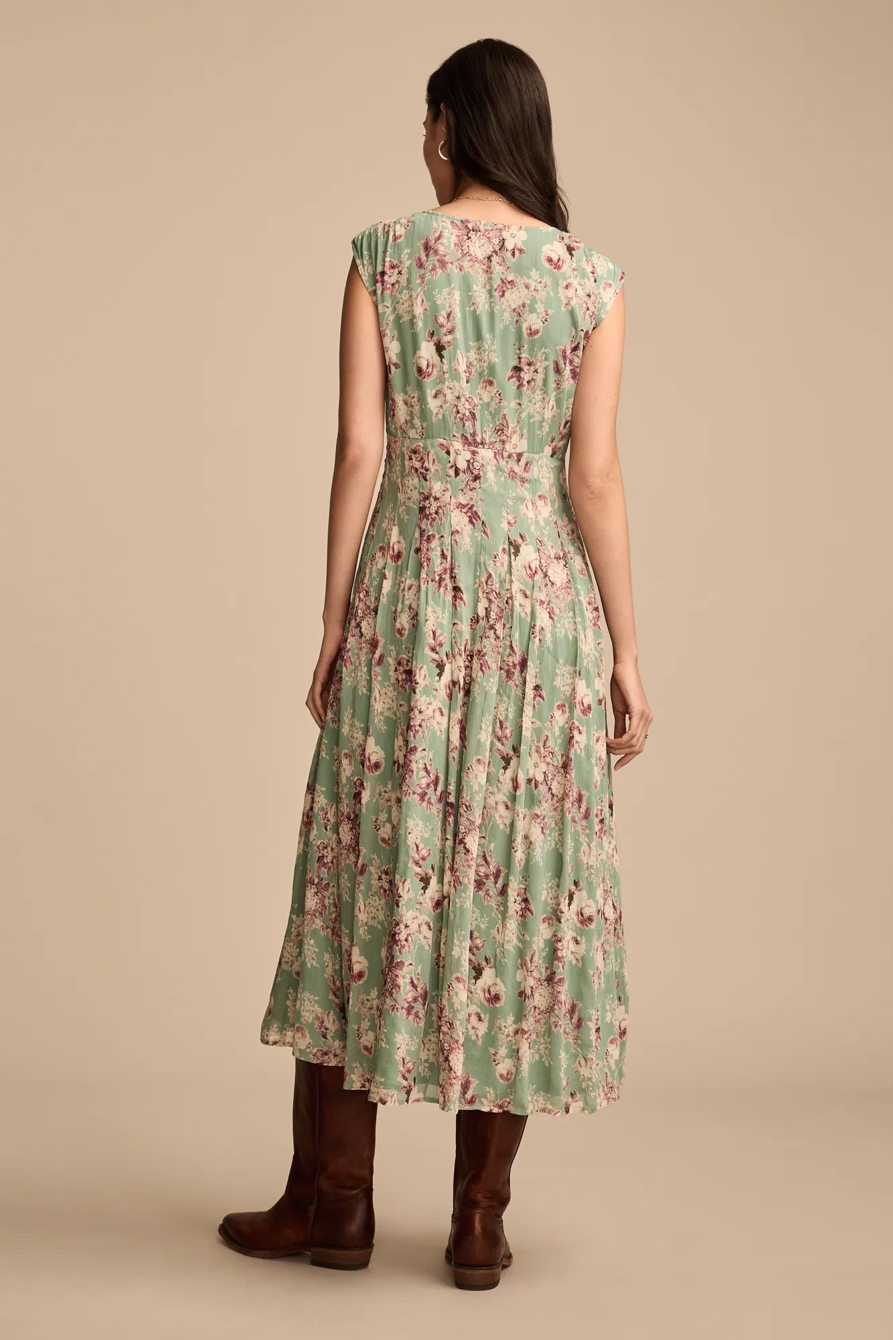 CINCHED PLEATED BUTTON DOWN MIDI DRESS, image 5