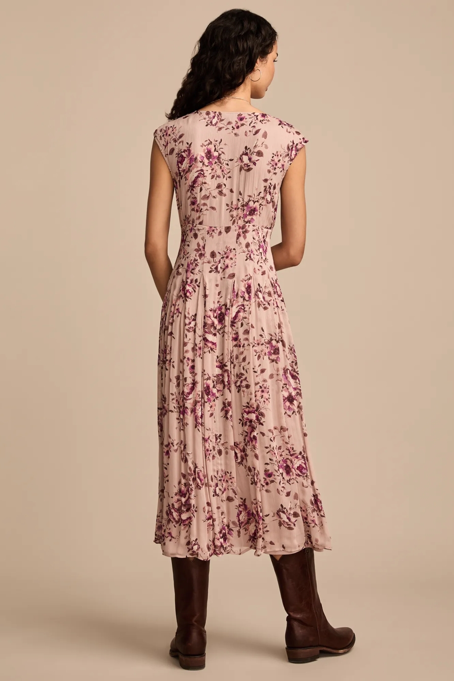 CINCHED PLEATED BUTTON DOWN MIDI DRESS, image 3