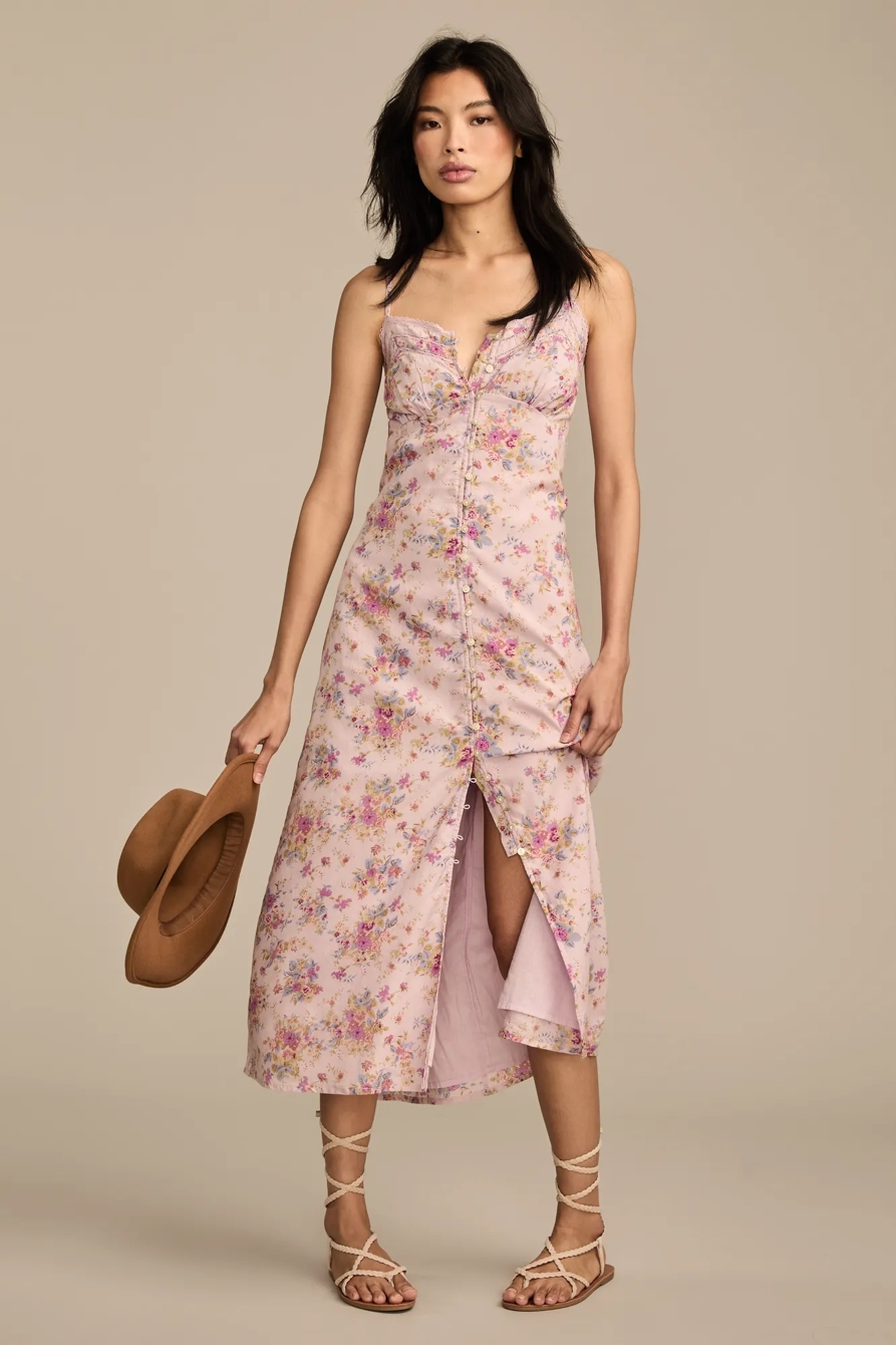 FLORAL LACE TRIMMED SLIP DRESS, image 3