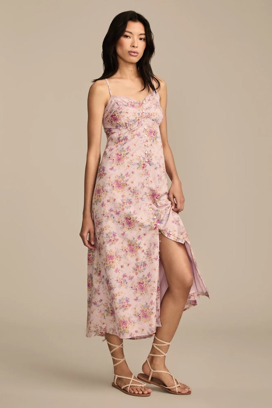 FLORAL LACE TRIMMED SLIP DRESS, image 4