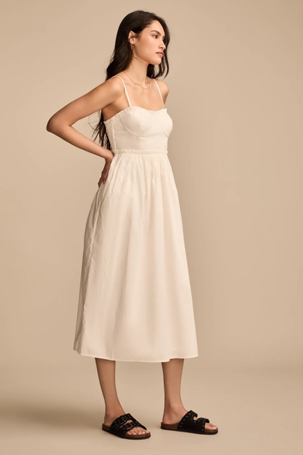 CORSET POPLIN MIDI DRESS, image 2