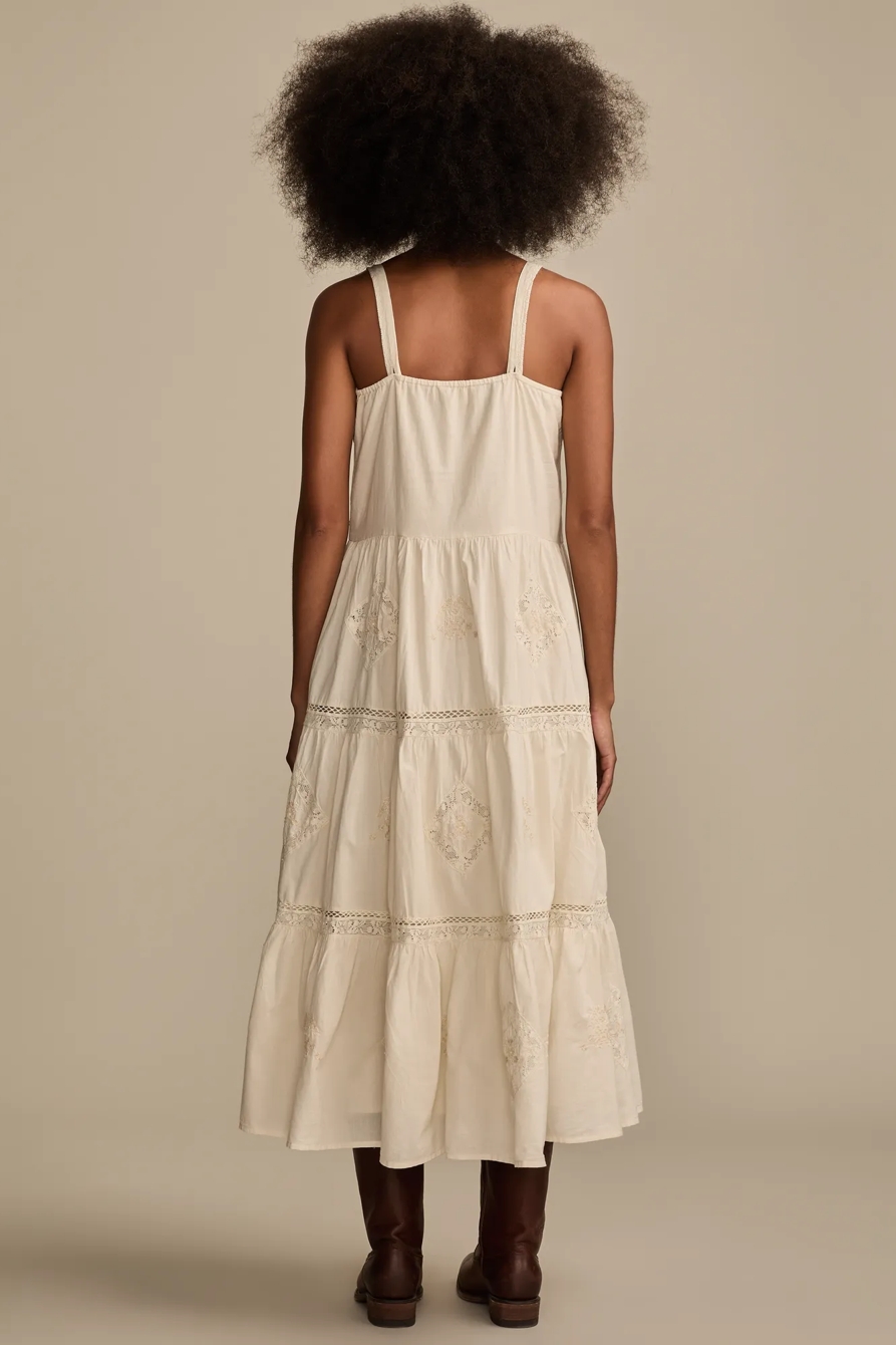 EMBROIDERED LACE TIERED MAXI DRESS, image 5