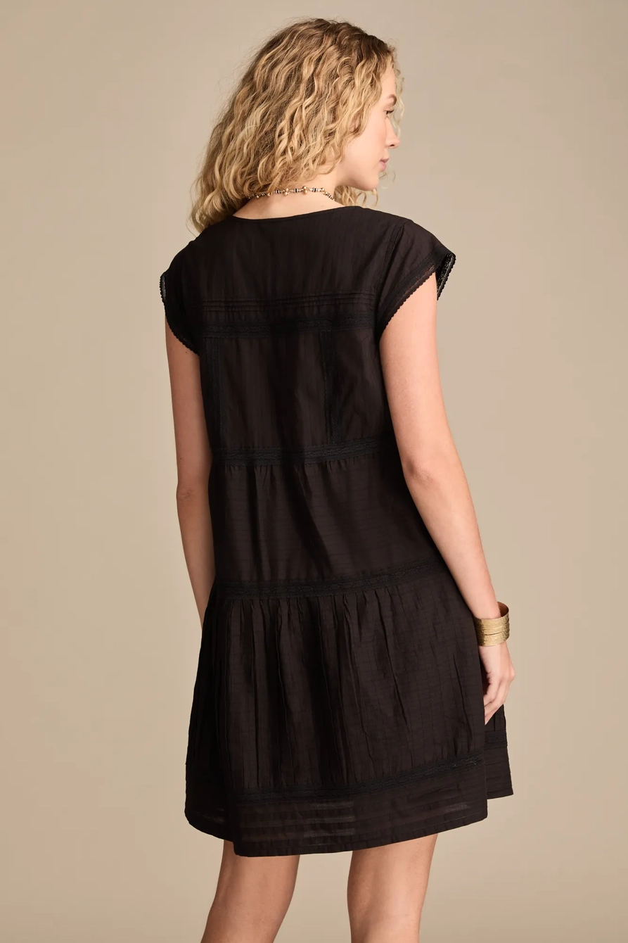 BUTTON FRONT LACE MINI DRESS