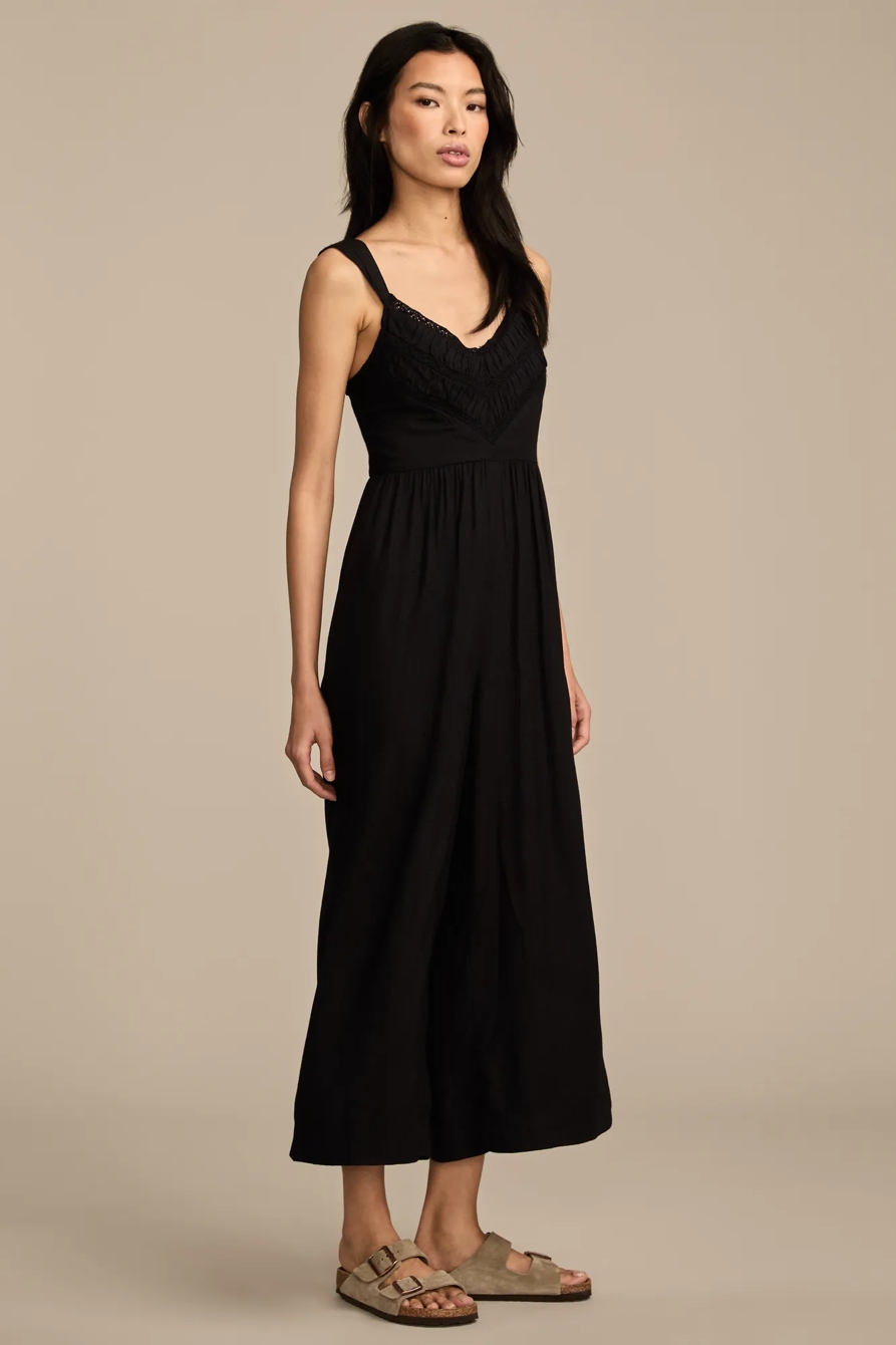 RUCHED LACE WIDE LEG JUMPSUIT, image 4