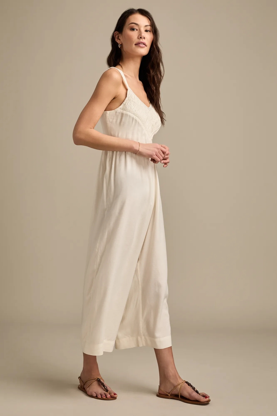 RUCHED LACE WIDE LEG JUMPSUIT, image 4