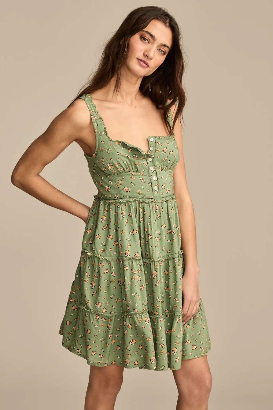 TIERED RUFFLE CORSET MINI DRESS, image 4