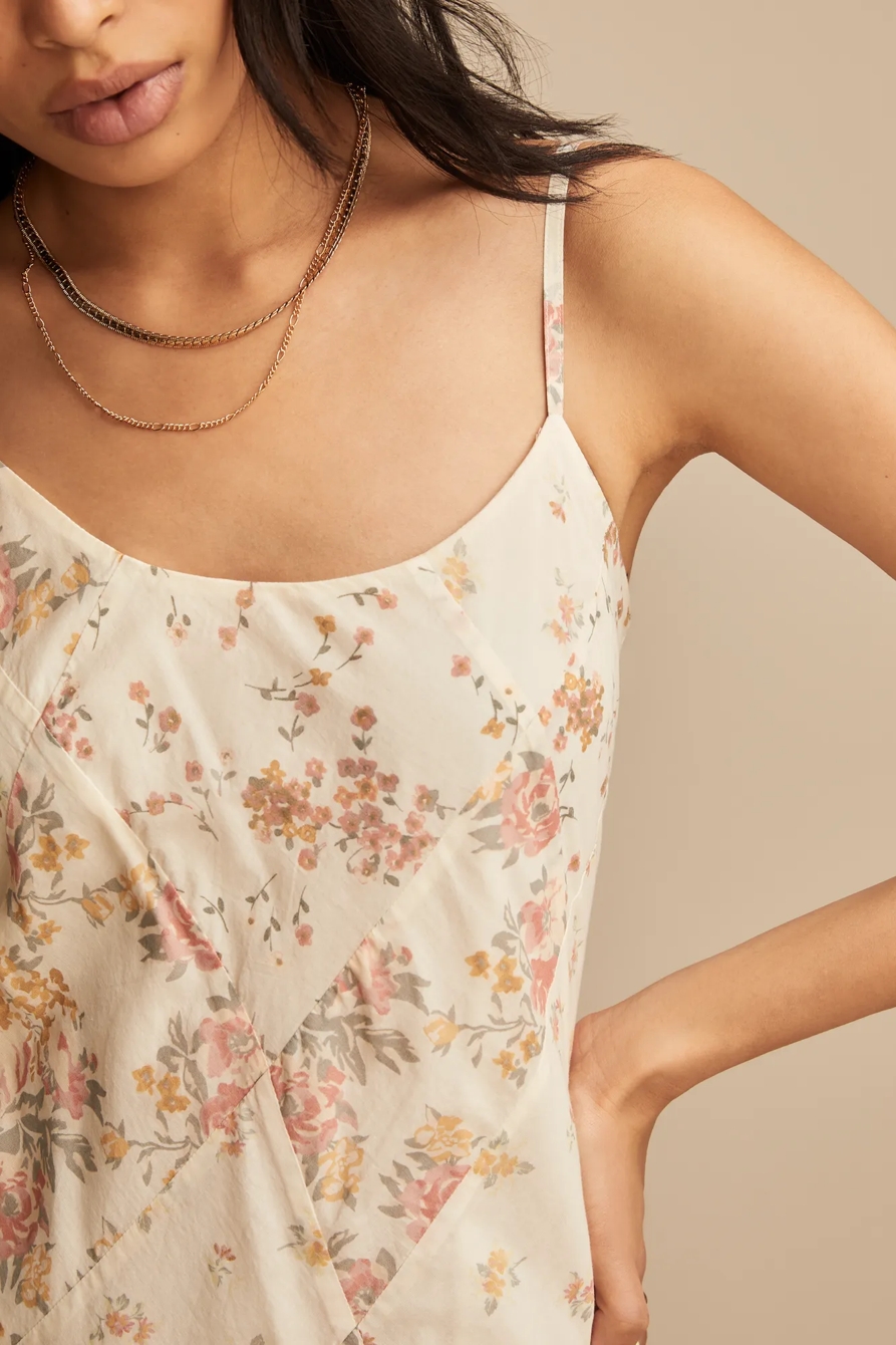 PATCHWORK PRINT MIDI SLIP DRESS, image 5